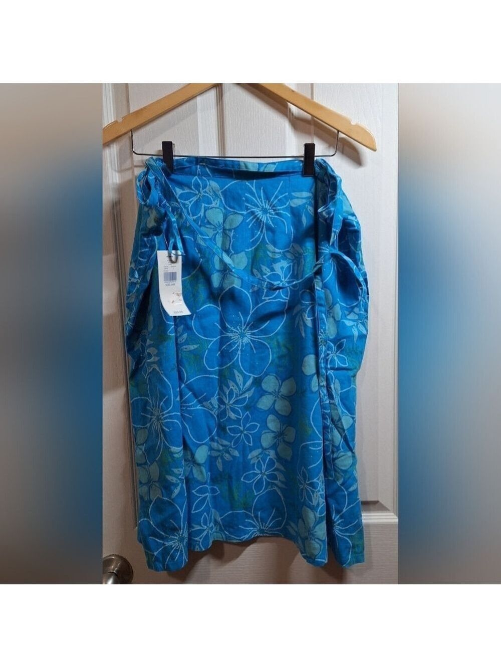 Karen Scott Plus Size Turquoise Blue Floral Skirt NWT